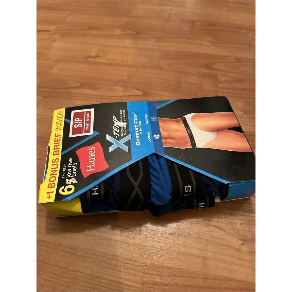 Hanes Premium Men's X-TEMP Comfort Cool Tagless 6 Low Rise Briefs Size S 28-30